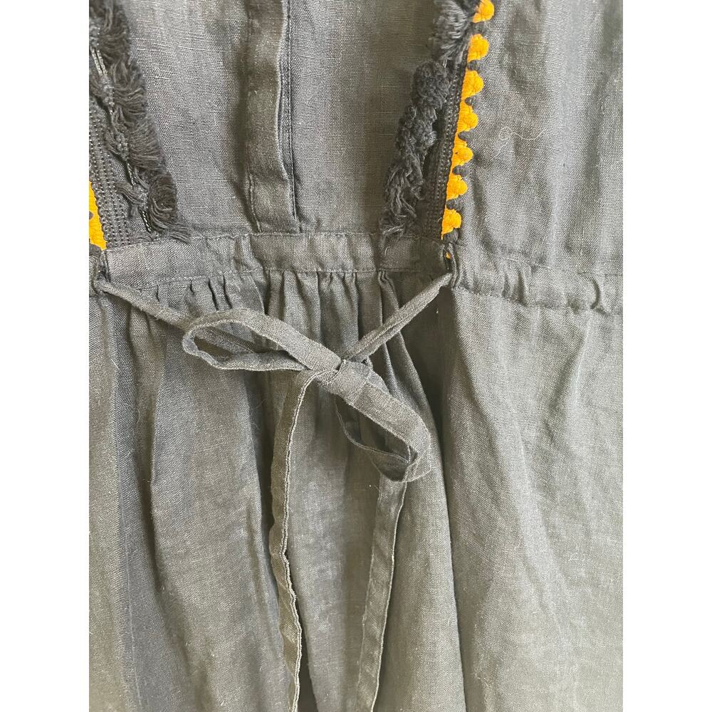 Zara Womens Tunic Dress Sz M %100 Linen Oversized Lagenlook Whimsigoth Boho - Picture 5 of 11